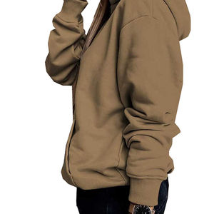 Sudadera con capucha para mujer, sudaderas con capucha informales personalizadas para mujer, jersey liso de manga larga, sudadera holgada superior con bolsillo sin cordón - Product Image 4