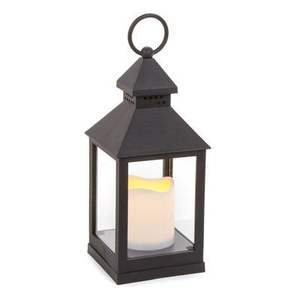 Rustic Farmhouse Decorative <b>Lantern</b> with Handle Candle <b>Lantern</b> <b>Hurricane</b> Lamp Powder Coated Black Rectangular <b>Lantern</b> - Product Image 5