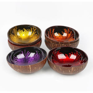 Produits artisanaux, matériaux décoratifs, couleurs personnalisables, bols en coquille de noix de coco laqués, fabriqués au Vietnam - Product Image 1