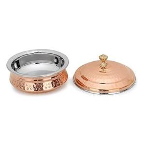 Fournisseur direct d'usine de bol de service en cuivre avec couvercle en verre et poignées, plat en cuivre avec couvercle en verre et poignées - Product Image 6