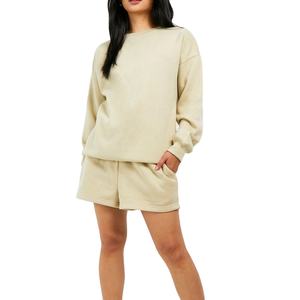 ชุดวินเทจใหม่ โลโก้ยาว สไตล์ลำลอง โอเวอร์ไซส์ สำหรับผู้หญิง ชุดสองชิ้น ผ้าฟลีซ สีพื้น เป็นมิตรกับสิ่งแวดล้อม ระบายอากาศได้ดี ผลิตโดย HAIDIII SPORTS 2026 - Product Image 3