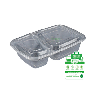 Contenitore in plastica 850ml stile americano con 2 spazi 150 pezzi spedizione dal Messico - Product Image 1