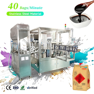Fully Automatic Nozzle Bag Rotary Liquid Water Pouch Sauce Sachet Packing Filling <b>Machine</b> - Product Image 1