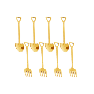 Tenedor de postre de cubiertos con color dorado para el hogar y el hotel Tenedor de cubiertos de latón único con pulido de espejo a un costo barato - Product Image 1