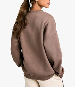 เสื้อกันหนาวมีฮู้ดสำหรับผู้หญิงผ้าฝ้าย100% 400 GSM สีทึบฮิปฮอป - Product Image 2