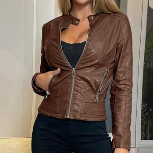 Vestes en cuir véritable pour femmes les plus vendues Style Sport grande taille Slim Fit en cuir véritable vêtements d'extérieur mode vestes pour femmes - Product Image 3