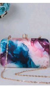 Pochette en résine écologique faite à la main, lien personnalisé, sac à main unique de créateur, luxe, haute qualité, meilleur prix, design décoratif - Product Image 2