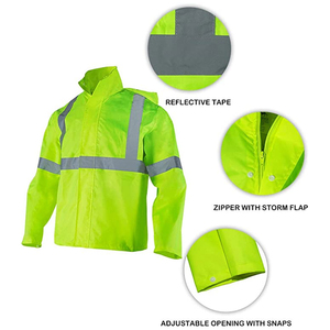 Trajes de lluvia de alta visibilidad para hombres, chaqueta y pantalones de trabajador impermeables de seguridad reflectante, traje de ropa de seguridad esencial - Product Image 4