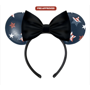 Serre-tête Oreilles de Souris Personnalisé sur Commande Directe Usine, Accessoire Cheveux Design Pré-Approuvé H.E.R. Accessoires en vinyle en forme de nœud papillon - Product Image 1