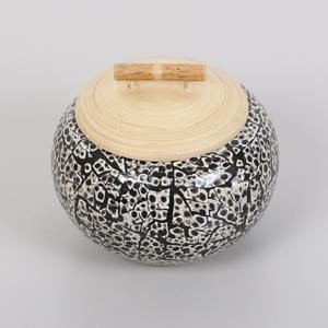 โหลไม้ไผ่แบบหมุนธรรมชาติสำหรับการจัดเก็บในบ้านและห้องครัว - Product Image 3