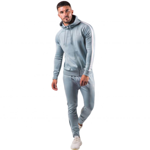 Sweatshirts en molleton de qualité supérieure pour hommes ensembles de pantalons de survêtement respirants à rayures latérales ensemble solide de 2 sweats à capuche pour hommes - Product Image 4