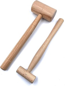 Lot de 2 marteaux maillet à tête en bois non marquant pour bijoux, massage, horlogerie, artisanat du cuir, menuiserie et toiture. - Product Image 2