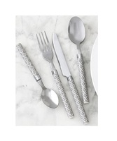 Juego de Cubiertos de Acero Inoxidable de Fabricación India, Juego de Utensilios para Preparar Ensaladas de Metal Plateado, Juego de Cubiertos de Acero Pulido Plateado