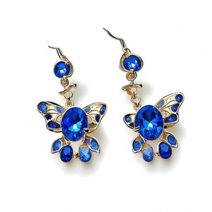 Pendientes de gota de piedras preciosas con forma de flor de lujo para mujer, joyería al por mayor - Product Image 2