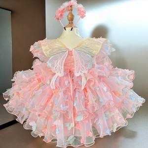 2 falda con volantes de 3 niveles de alta calidad de gran tamaño OEMODM vestido de princesa para niñas dibujos animados estilo mariposa fiestas hechas en Vietnam - Product Image 6