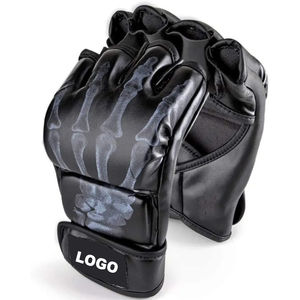 Guantes de cuero de vaca de alta calidad MMA Muay Thai Kick Boxing Training Sparring 12oz Half Mitts para uso deportivo Good Value Money - Product Image 1