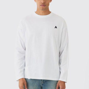 Custom <b>Men's</b> <b>T</b>-<b>Shirts</b> 100% Cotton Regular Fit <b>Long</b> <b>Sleeve</b> O-Neck Drop Shoulder Breathable High Quality <b>Shirts</b> by Antique Fashion - Product Image 3