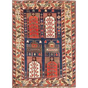 พรมขนสัตว์ถักมือลายเรขาคณิตสีน้ำเงิน Kiaan รุ่น Paem-718 ขนาด 9x12 ฟุต สำหรับตกแต่งบ้าน ห้องนั่งเล่น และรถยนต์ โดย Jaipur Rugs US - Product Image 1