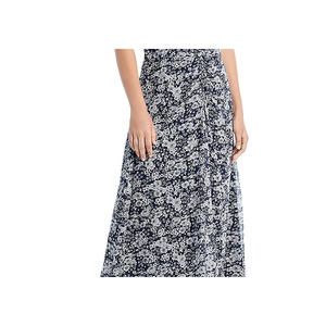 Abito Midi Arricciato New York Sea Suzie Blu Navy con Vita Impero e Balze Blu Navy, Traspirante, Taglia XS, Sexy, Elegante, Gotico, per Feste Diurne - Product Image 3