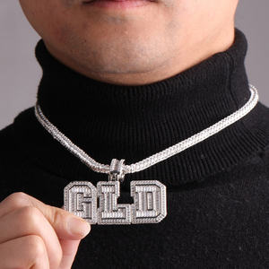 Personaliza Tu Propio Colgante de Hip Hop, Colgante con Letras de Burbuja Personalizadas, Colgantes de Plata de Ley, Moissanita, Diamante Real - Product Image 5