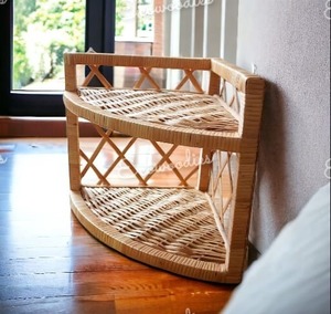 Triangle Shape Display Shelf Wholesale Price Bamboo 2 Tier <b>Kitchen</b> <b>Storage</b> Shelf Organizer Elegant Bamboo <b>Storage</b> Rack - Product Image 6