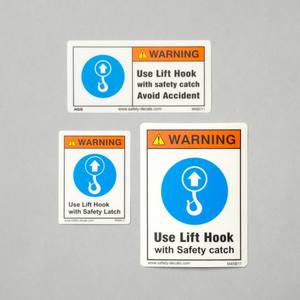 AGS M45 Mandatory Action Rigging Symbol <b>Decal</b> Warning Use Lift Hook Safety Latch Visual Hoist Safety <b>Sticker</b> Waterproof - Product Image 2