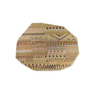 Alfombra Manchaha de Lana y Seda de Bambú con Patrón Geométrico Rojo y Naranja, Anudada a Mano para Uso Doméstico - Alfombras Jaipur US-Les-6008 - Product Image 1