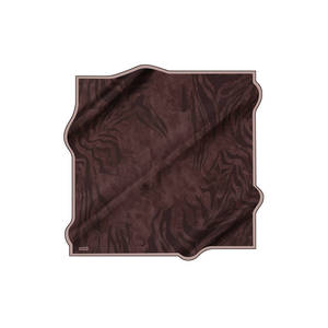 Vintage Designer Zebra Print <b>Silk</b> <b>Scarf</b>-Brown Polyester Crepe Satin - Product Image 1