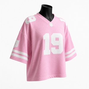 Camiseta Deportiva Informal de Malla Transpirable Rosa Extra Grande Personalizada para Mujer - Product Image 3
