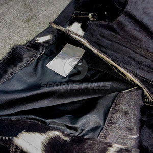 Authentic SPORTS FULL Men Handmade Custom Color Hair-on Cowhide Real Calf Hair Leather Shorts Quick Dry Button Fly <b>Mid</b> Waist - Product Image 3