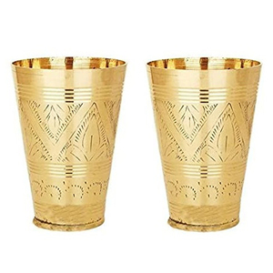 Gravure beau verre en laiton de conception en métal avec verres à vin polis brillants - Product Image 1