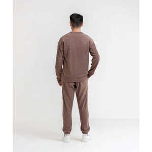 กางเกงวอร์มเทอร์รี่สำหรับผู้ชาย สวมใส่สบาย สีดำ/น้ำตาล - Product Image 4