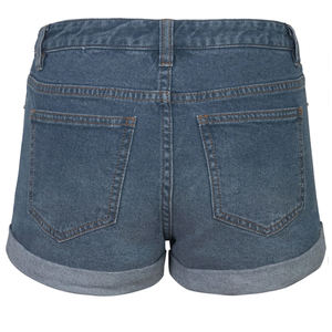 Shorts en jean pour femmes, service OEM, streetwear, bouton, fermeture éclair, coupe ample, confortable, durable, pour l'extérieur - Product Image 2
