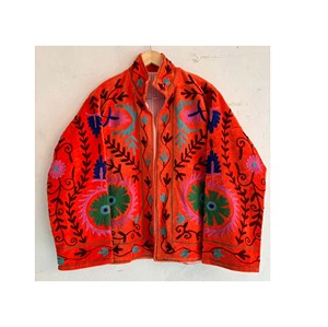 Hand Embroidered Velvet Suzani Jacket Bohemian Floral Embroidered Winter Coat for Spring Festive <b>Christmas</b> Collection - Product Image 1