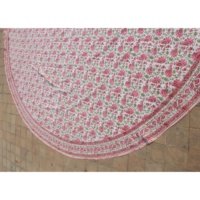 120 pouces rond de luxe rose et main bloc impression décorations de mariage nappe pour événements nappes scintillantes de l'inde Jaipur