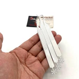 แหนบแยกปากคีบเกล็ดหิมะสีขาวทรงผอม90องศาและ90องศา - Product Image 5