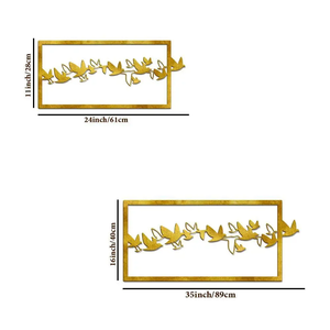 Conception de couleur d'oiseau en bois de haute qualité en tentures murales en bois jaune pour la décoration intérieure - Product Image 3