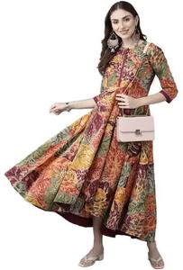 ชุดเดรสโบโฮผ้าฝ้ายพิมพ์ลายดอกไม้สไตล์อินเดียชุดเดรสลำลองฤดูร้อนลายดอกไม้ทำด้วยมือของขวัญที่สมบูรณ์แบบสำหรับเธอมีคุณสมบัติตามธรรมชาติ - Product Image 4