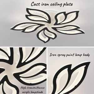 โคมไฟเพดาน LED อะคริลิคเหล็กดัดสไตล์โมเดิร์นมินิมอล พร้อมรีโมทคอนโทรล ดีไซน์ใบเมเปิ้ล ป้องกันน้ำ IP44 เหมาะสำหรับห้องนอน - Product Image 5