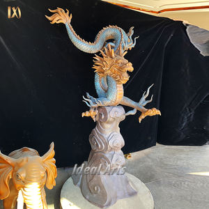 Grande statue extérieure de dragon en bronze Sculpture de <span class=keywords><strong>monstre</strong></span> fantastique personnalisée pour jardin - Product Image 6