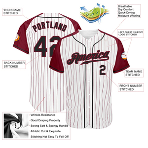 Camiseta de Béisbol Blanca y Roja con Rayas, Unisex, con Botones, Uniforme de Equipo, Transpirable, Ligera, Antihumedad y Antibacteriana - Product Image 3