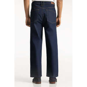 Jeans de Cintura Alta y Corte Recto en Azul Oscuro MN-JNS-WS24-019, Tela Vaquera Teñida Lisa, Ropa Urbana de Punto en Color Claro para Invierno - Product Image 3