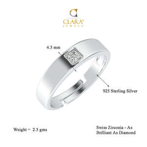 NOVAMART Fine Franco <b>Adjustable</b> <b>Ring</b> for Women and Girls 925 Sterling Silver with Princess Cut Diamond Elegant Gift Idea Wholesa - Product Image 5