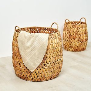 Cesta de almacenamiento de cubos con diseño de Jacinto elegante Asas cómodas Solución de lavandería casera práctica de Vietnam - Product Image 2