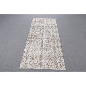 พรมตุรกีขนาด 3x6.6 ฟุต, พรมวินเทจ, พรมขนสัตว์ลายจุดสีขาว - Product Image 1