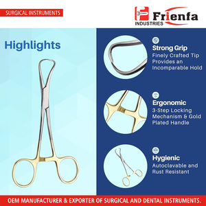 ที่หนีบผ้าขนหนู backforceps 5 "ชุบทอง - Product Image 4