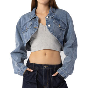 Chaqueta universitaria corta para mujer hecha de Material de lana personalizado transpirable 100% chaqueta universitaria corta con diseño de cierre personalizado 2025 - Product Image 1