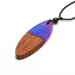 Bois artistique et résine conception Unique en gros pendentif type collier collier bijoux de mode colliers bracelet perles bijoux - Product Image 3