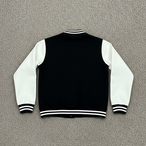 Veste universitaire en laine pleine pour femme, modèle classique, 2025, noire, en laine, rembourrage en coton, respirante, imperméable - Product Image 4