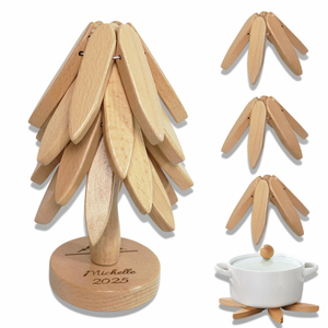 Natural Solid Wood Tree Coaster and <b>Trivet</b> Set | Handmade Heat Resistant Table Mat | Rustic <b>Kitchen</b> & Dining Accessory - Product Image 1